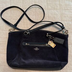 Coach Navy Suede Crossbody Bag